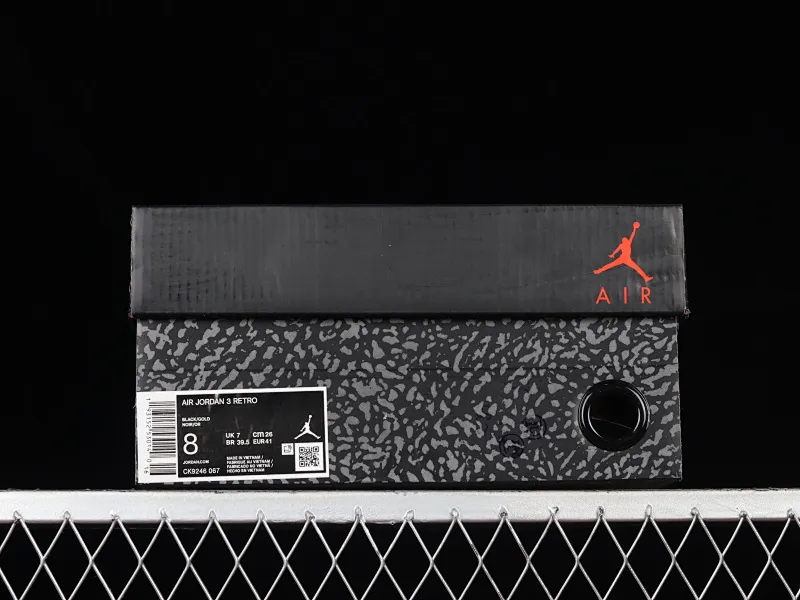 All categories Air Jordan Jordan series basketball shoes Air Jordan 3 Air Jordan 3 Retro "Black Gold" AJ3 Joe 3 black gold cement CK9246-067